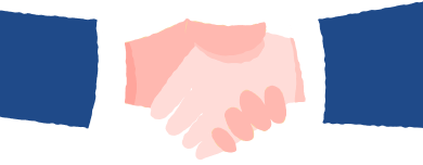 握手をしているイラスト、ご契約を表現